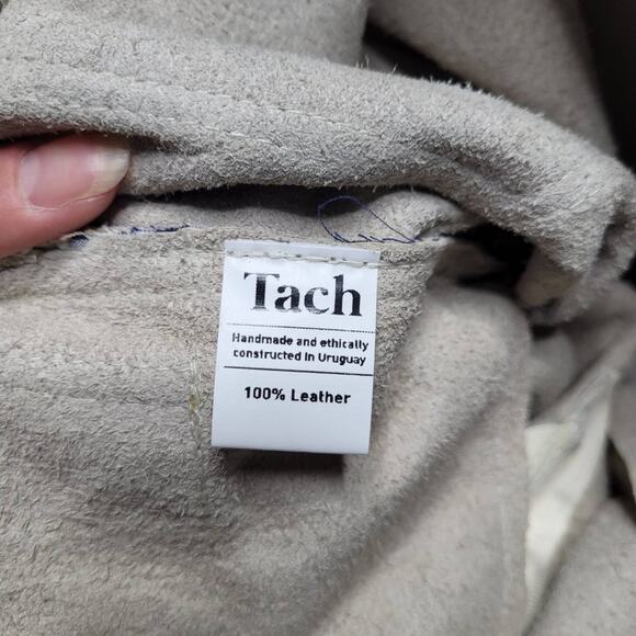 Tach Clothing Ivory Genuine Leather Pants Dilma Straight Leg High Rise Ankle 28 - Picture 13 of 16